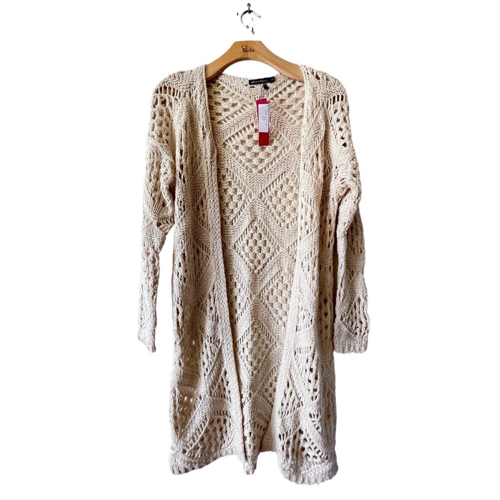 Mechant Knit CardiganDusterBoutique BrandSize SmallCreamNwt 89Boho
